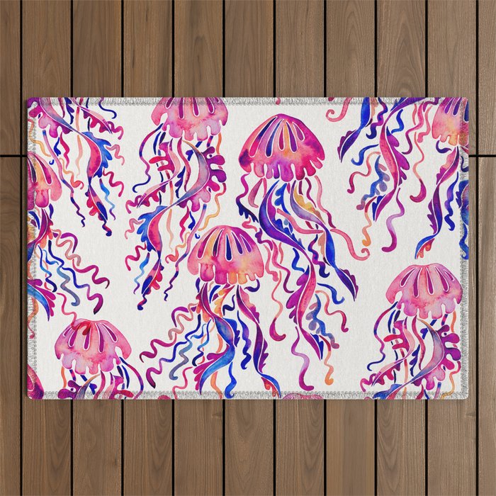 Jellyfish - Magenta Palette Outdoor Rug Gallery Image 1