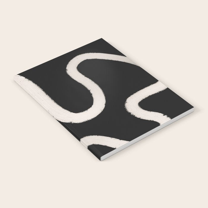 Abstract Brush Strokes: Black & White Notebook Gallery Image 2