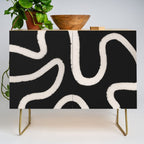 Abstract Brush Strokes: Black & White Credenza Gallery Image 1
