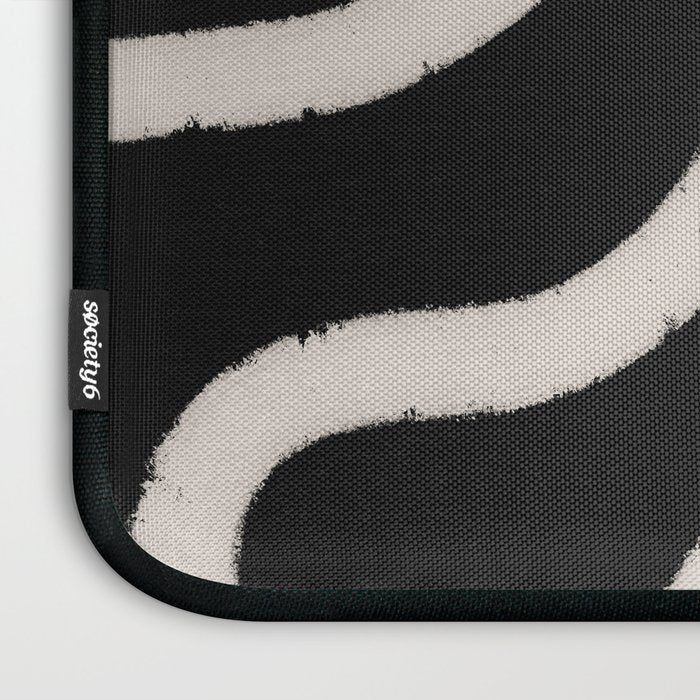 Abstract Brush Strokes: Black & White Laptop Sleeve Gallery Image 3