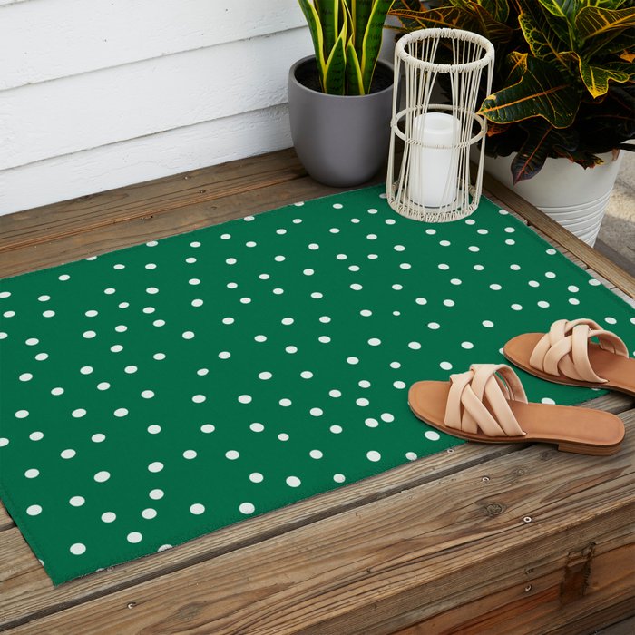 Green dotted pattern  Outdoor Rug Gallery Image 2