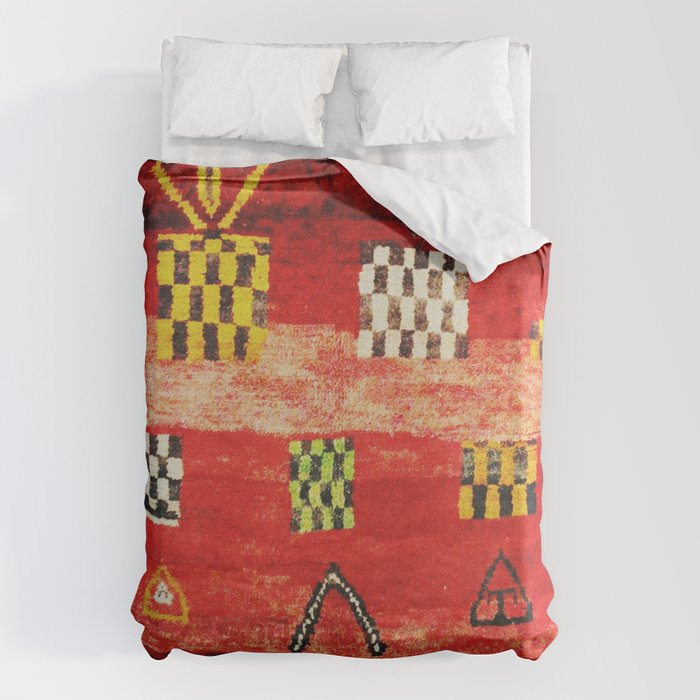 Antique Berber Moroccan Rug Print Duvet Cover Gallery Image 6