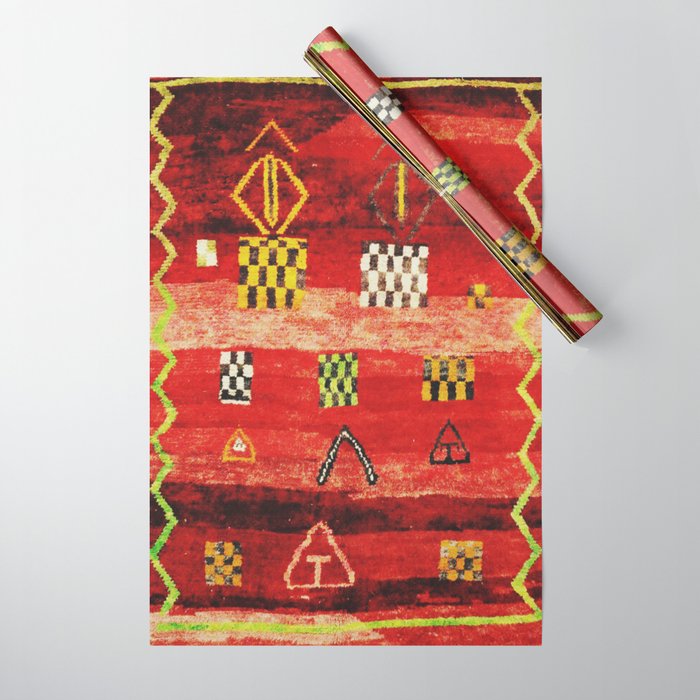 Antique Berber Moroccan Rug Print Wrapping Paper Gallery Image 1