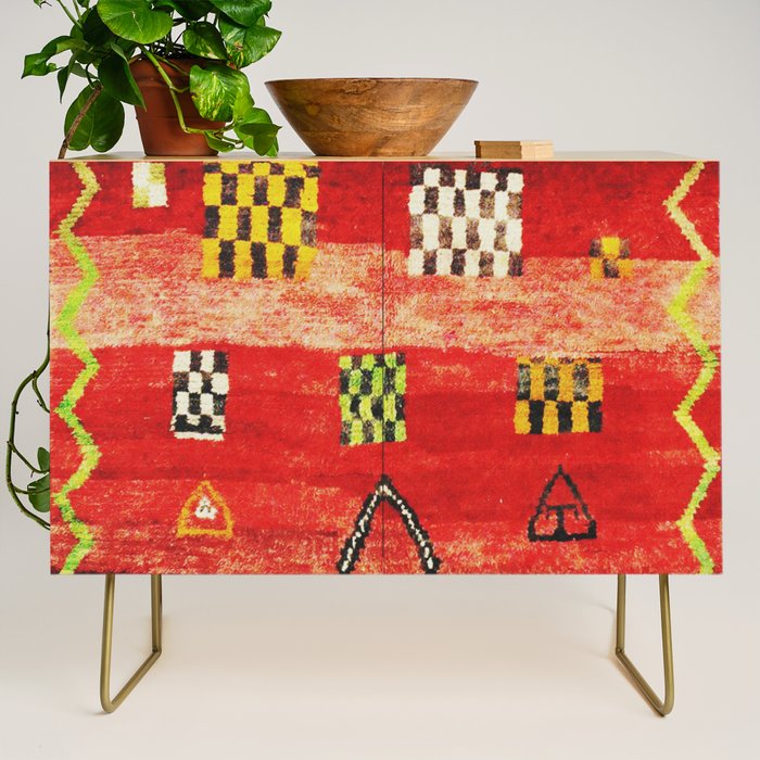 Antique Berber Moroccan Rug Print Credenza Gallery Image 1