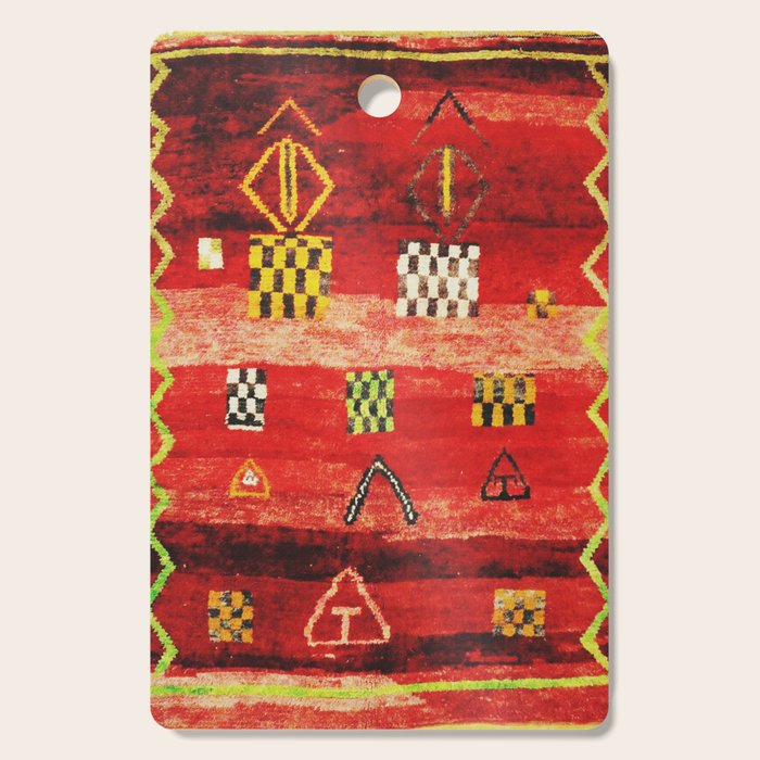 Antique Berber Moroccan Rug Print Cutting Board Gallery Image 1