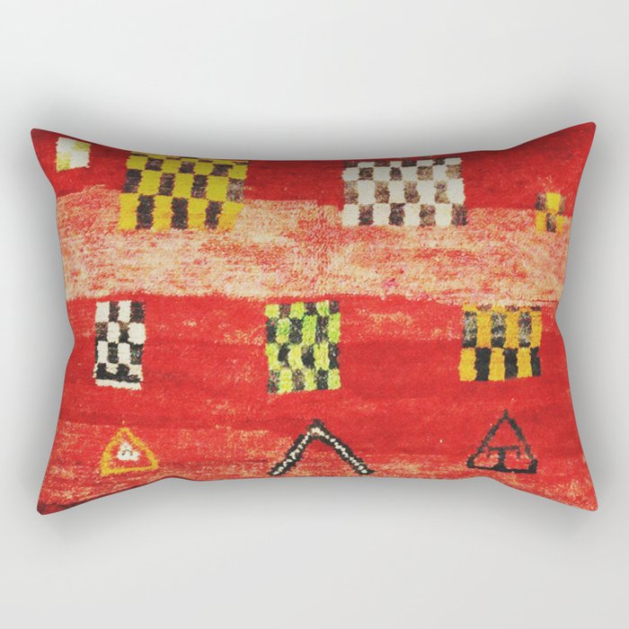 Antique Berber Moroccan Rug Print Rectangular Pillow Gallery Image 1
