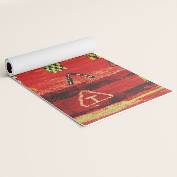 Antique Berber Moroccan Rug Print Yoga Mat Gallery Image 2