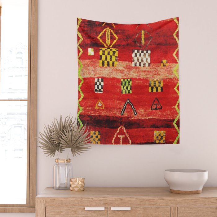 Antique Berber Moroccan Rug Print Wall Tapestry Gallery Image 2