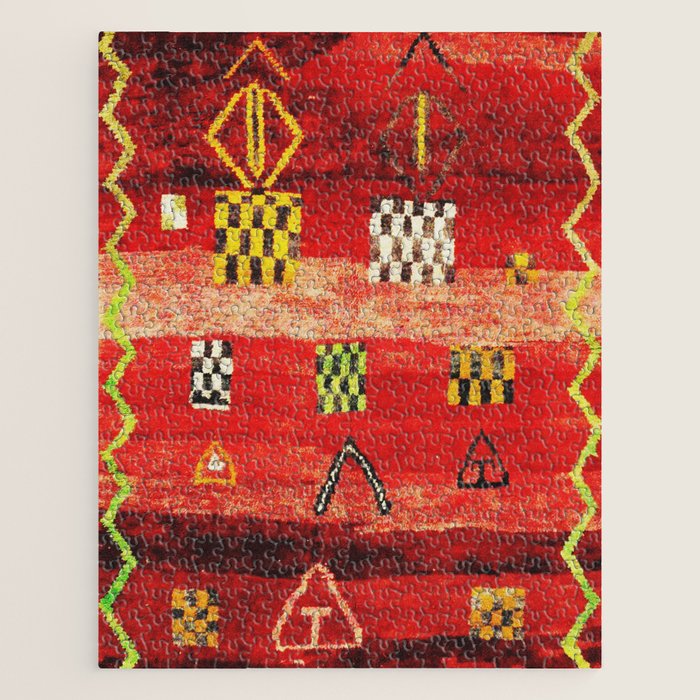 Antique Berber Moroccan Rug Print Jigsaw Puzzle Gallery Image 1