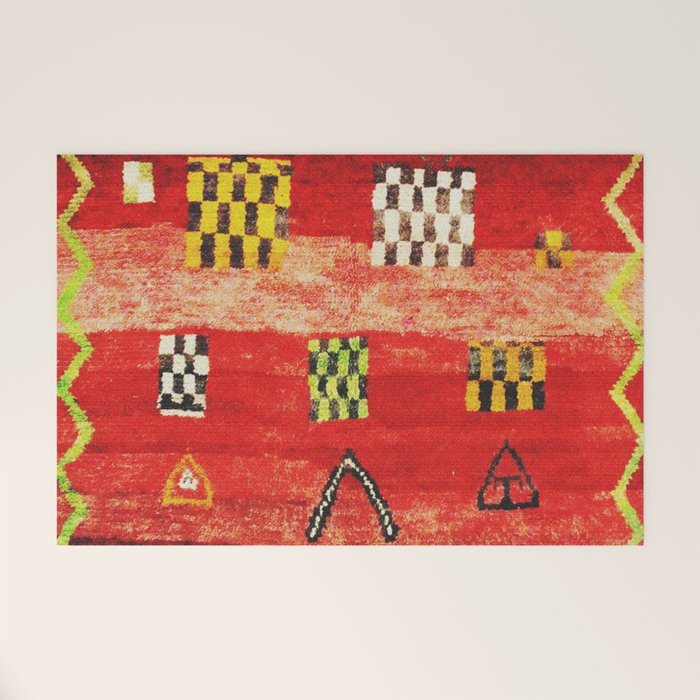 Antique Berber Moroccan Rug Print Welcome Mat Gallery Image 1