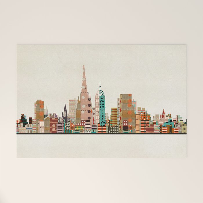 barcelona skyline Welcome Mat Gallery Image 1