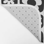 Vintage black and white floral art pattern Bath Mat Gallery Image 2