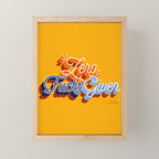 Zero F*cks Given - Yellow & Blue Palette Mini Art Print Gallery Image 1