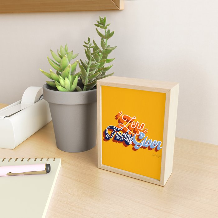 Zero F*cks Given - Yellow & Blue Palette Mini Art Print Gallery Image 2