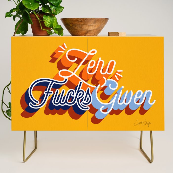 Zero F*cks Given - Yellow & Blue Palette Credenza Gallery Image 1