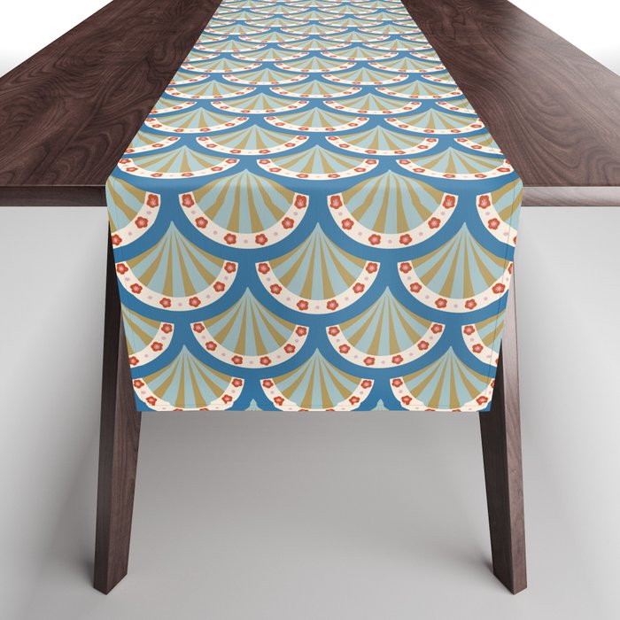 Asian Fan Pattern Table Runner Gallery Image 1