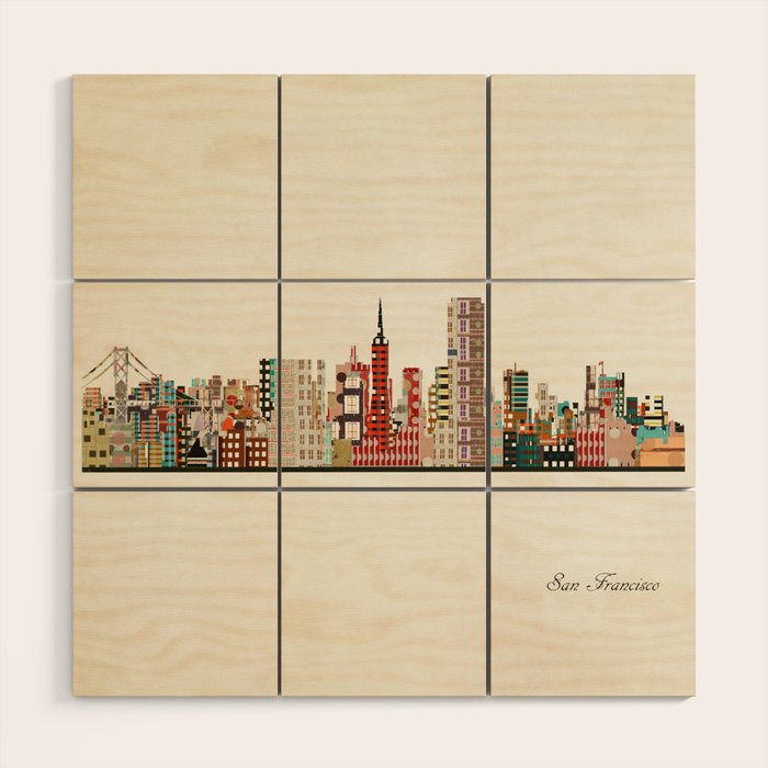 san francisco california Wood Wall Art Gallery Image 1