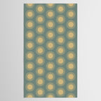 Boho Summer Sun Pattern XVI Neutral Earthy Sage Yellow Tablecloth Gallery Image 2