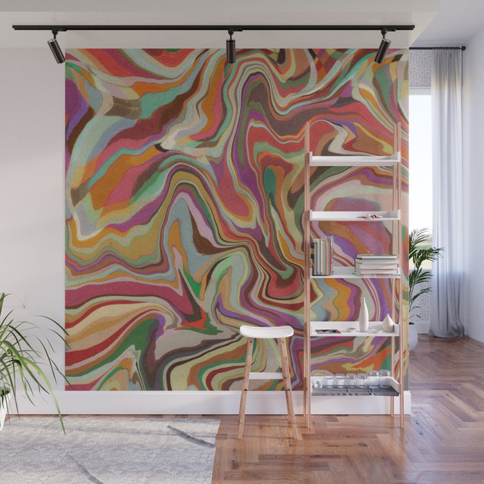 Colorful Liquid Swirl Wall Mural Gallery Image 1