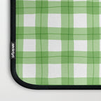 Green geometric plaid gingham pattern Laptop Sleeve Gallery Image 3