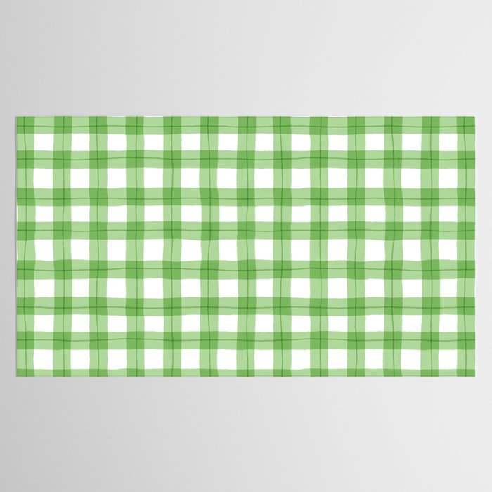 Green geometric plaid gingham pattern Tablecloth Gallery Image 2