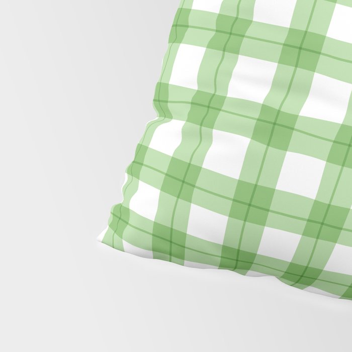 Green geometric plaid gingham pattern Pillow Sham Gallery Image 4
