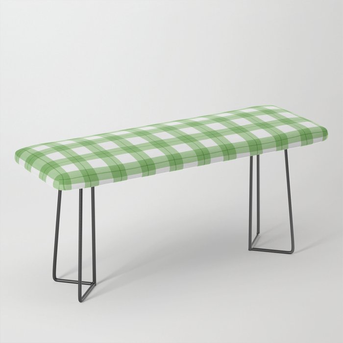 Green geometric plaid gingham pattern Bench Gallery Image 1
