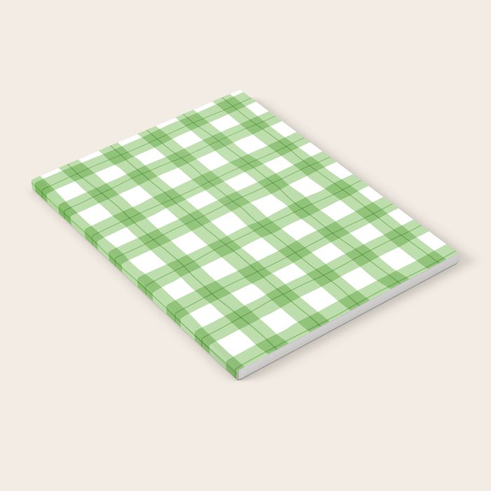 Green geometric plaid gingham pattern Notebook Gallery Image 1