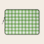Green geometric plaid gingham pattern Laptop Sleeve Gallery Image 1