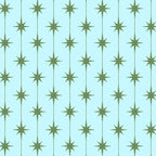 Mid Century Modern Stars and Dots Pattern in Light Aqua Blue and Olive Green Coffee Mug Gallery Image 2