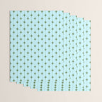 Mid Century Modern Stars and Dots Pattern in Light Aqua Blue and Olive Green Wrapping Paper Gallery Image 3