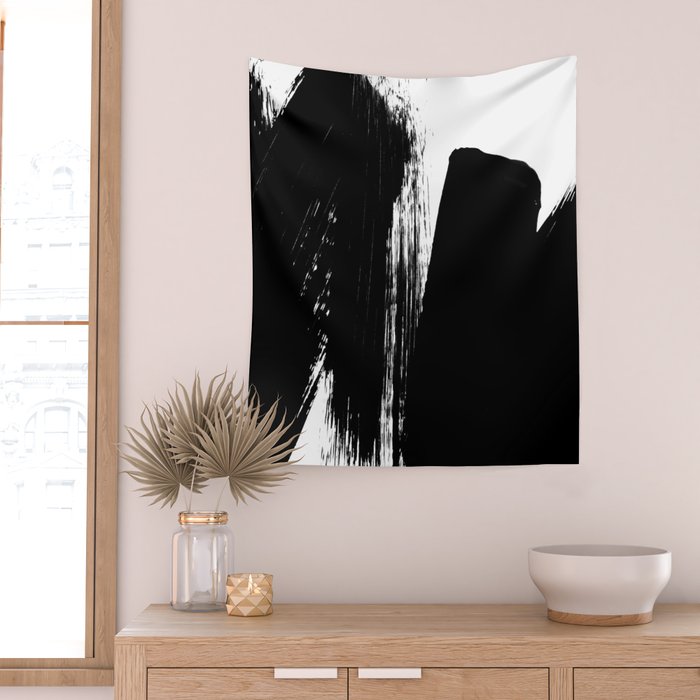 Monochrome Ink 02 Wall Tapestry Gallery Image 2