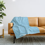 Oktoberfest Bavarian Blue and White Small Diagonal Diamond Pattern Throw Blanket Gallery Image 1