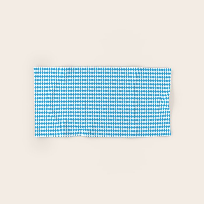 Oktoberfest Bavarian Blue and White Small Diagonal Diamond Pattern Bath Towel Gallery Image 1