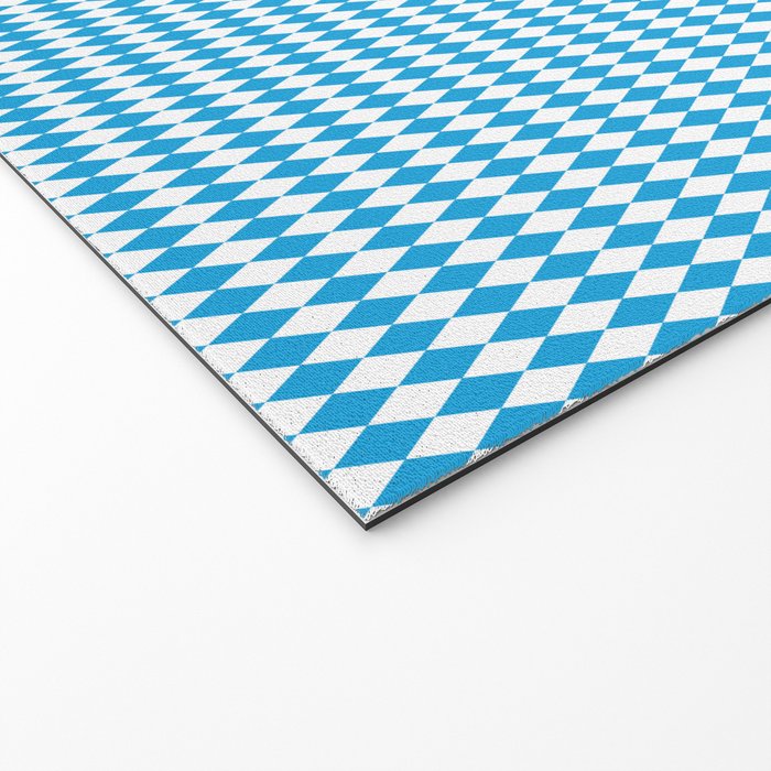 Oktoberfest Bavarian Blue and White Small Diagonal Diamond Pattern Welcome Mat Gallery Image 2