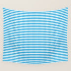 Oktoberfest Bavarian Blue and White Small Diagonal Diamond Pattern Wall Tapestry Gallery Image 4