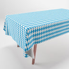 Oktoberfest Bavarian Blue and White Small Diagonal Diamond Pattern Tablecloth Gallery Image 1