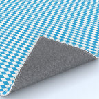 Oktoberfest Bavarian Blue and White Small Diagonal Diamond Pattern Rug Gallery Image 4
