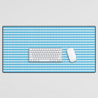Oktoberfest Bavarian Blue and White Small Diagonal Diamond Pattern Desk Mat Gallery Image 1