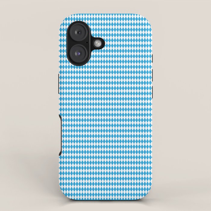 Oktoberfest Bavarian Blue and White Small Diagonal Diamond Pattern iPhone Case Gallery Image 1
