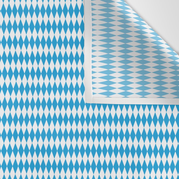 Oktoberfest Bavarian Blue and White Small Diagonal Diamond Pattern Wall Tapestry Gallery Image 3