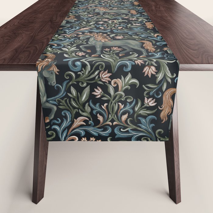 Whimsical Horses Botanicals II Table Runner Gallery Image 1