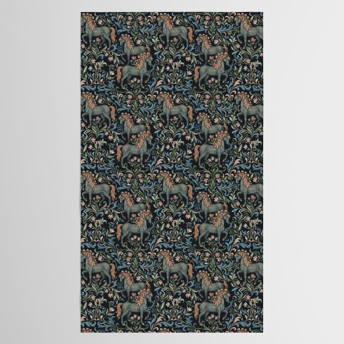 Whimsical Horses Botanicals II Tablecloth Gallery Image 2