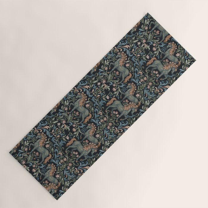 Whimsical Horses Botanicals II Yoga Mat Gallery Image 1