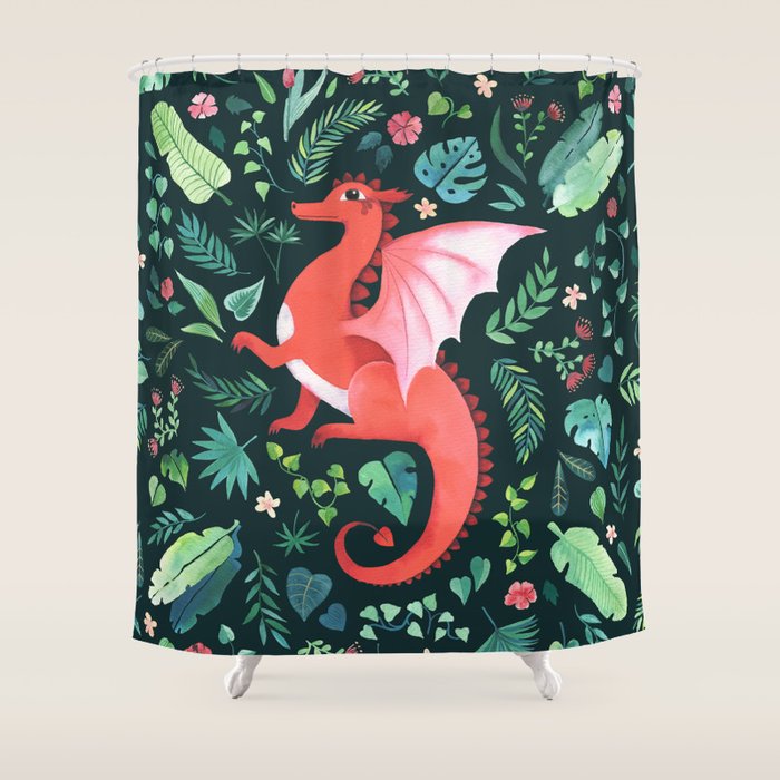 Tropical Dragon Shower Curtain Gallery Image 1