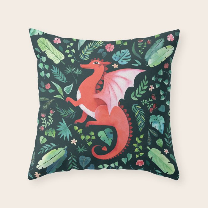 Tropical Dragon Throw Pillow Gallery Image 6