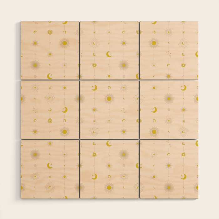Sweet Celestial Stripes Wood Wall Art Gallery Image 1