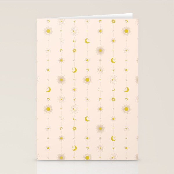 Sweet Celestial Stripes Stationery Card Gallery Image 1