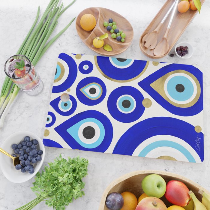 Evil Eye Charms on White Cutting Board Gallery Image 2