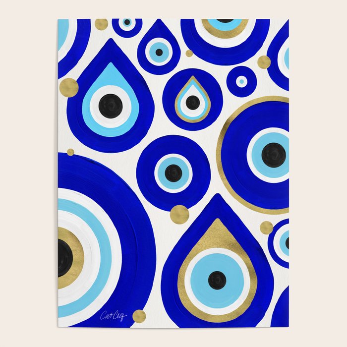 Evil Eye Charms on White Poster Gallery Image 4